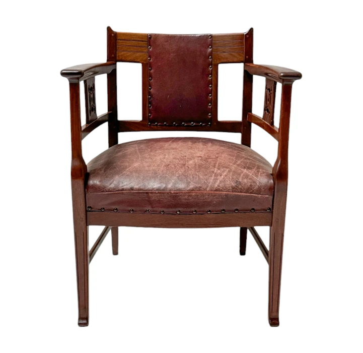 Jac. van den Bosch Arts & Crafts Club Chair for 't Binnenhuis Amsterdam, 1900s